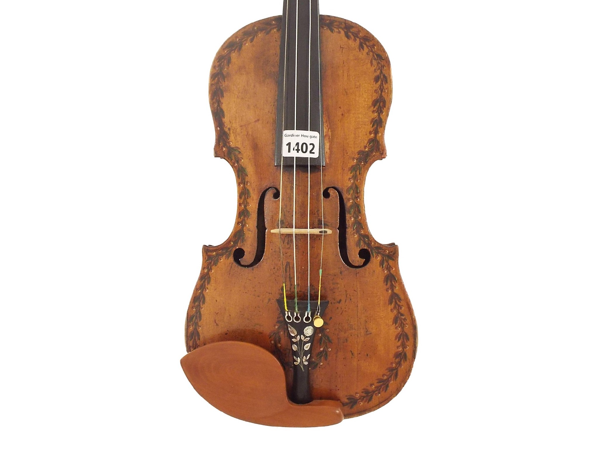 Appraisal: Interesting decorative English violin labelled Fatto Pere Antonio Amatus decorated