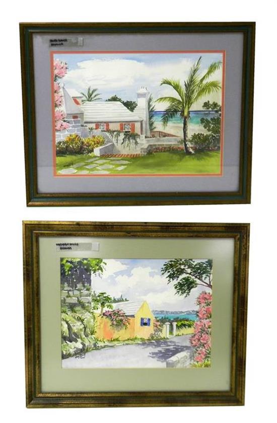 Appraisal: Mary Zuill American b two watercolors on paper South Shore