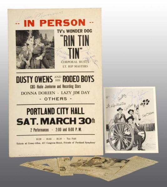 Appraisal: Signed Rin Tin Tin Personal Appearance Poster Description Includes signed