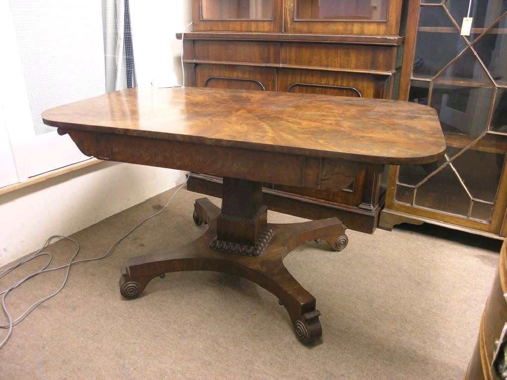 Appraisal: An unusual George IV mahogany library table rectangular top with