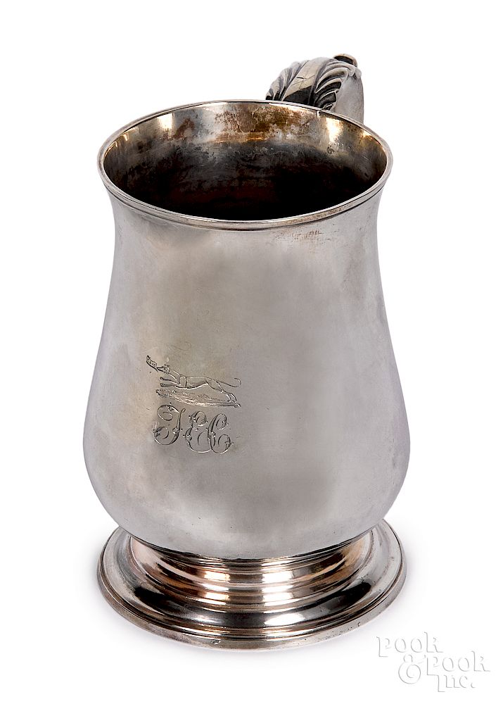 Appraisal: English silver tankard - English silver tankard - h ozt