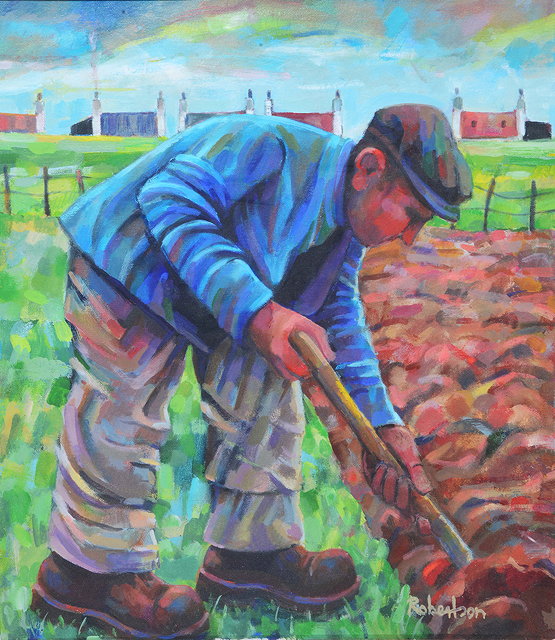 Appraisal: JONATHAN ROBERTSON LATE TH CENTURY SCHOOL 'Crofter' oil on canvas