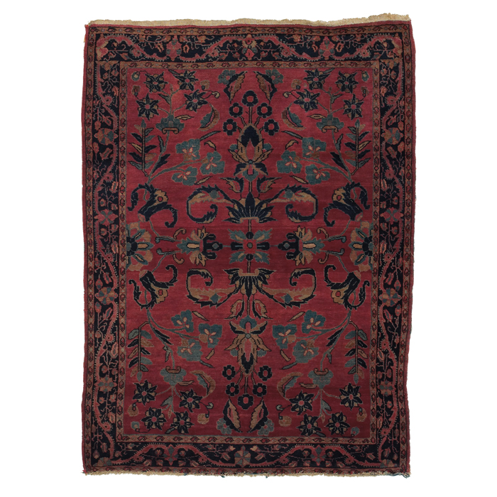 Appraisal: Persian Sarouk rug c floral design on a red field