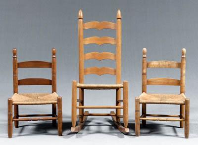 Appraisal: Group of three North Carolina chairs cherry and other mixed