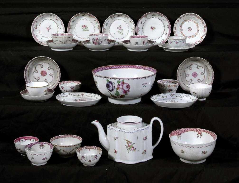 Appraisal: A COLLECTION OF NEW HALL AND RELATED TEAWARE variously decorated