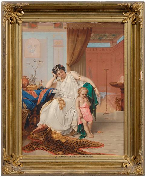 Appraisal: Joseph Coomans chromolithograph quot A Family Scene in Pompeii quot