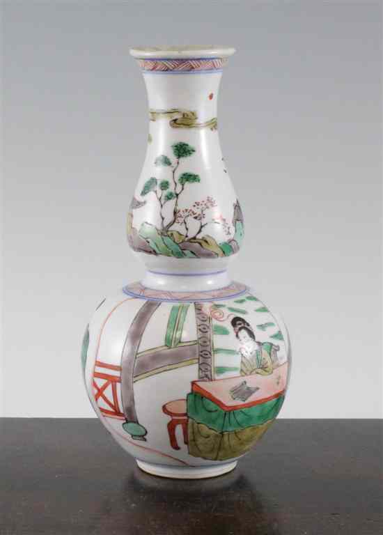 Appraisal: A Chinese famille verte double gourd vase Kangxi period -