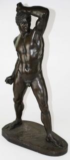 Appraisal: after A Dressler German - bronze male nude marked on