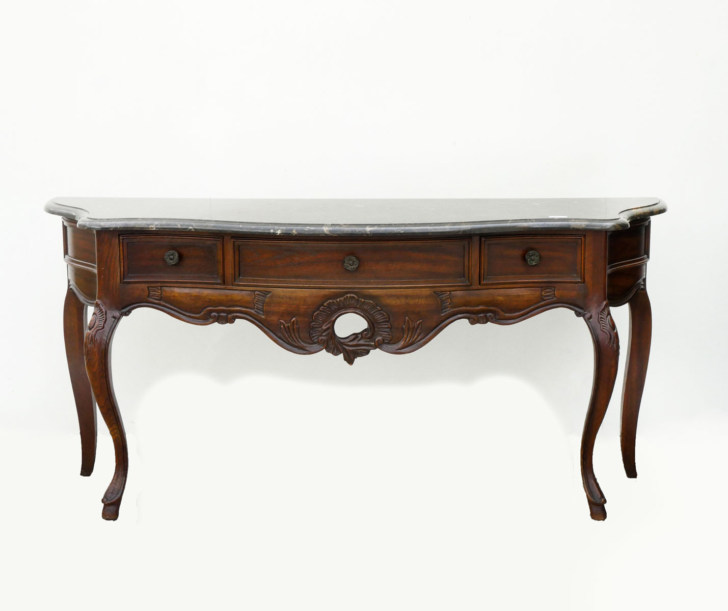 Appraisal: CENTURY FURNITURE MARBLE TOP HALL TABLE - Drawer marble top