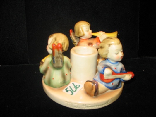 Appraisal: A GERMAN HUMMEL GROUP CANDLEHOLDER HUM Herald Angels Candleholder TM-