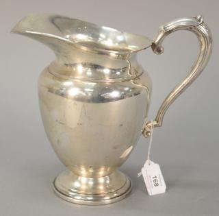 Appraisal: Whiting sterling silver pitcher with scroll handle monogrammed marked Frank