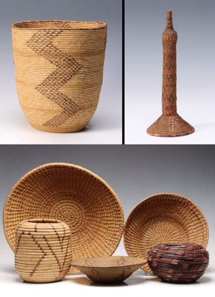 Appraisal: A COLLECTION OF NATIVE AMERICAN AND OTHER BASKETSThe collection in