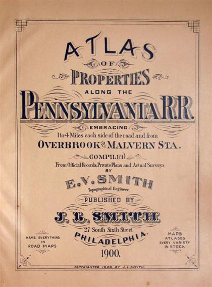 Appraisal: vol Main Line Property Atlas Smith E V Atlas of