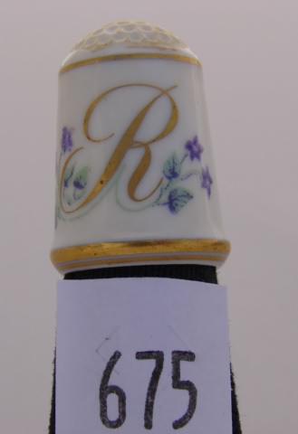 Appraisal: Franklin porcelain thimble R and flowers