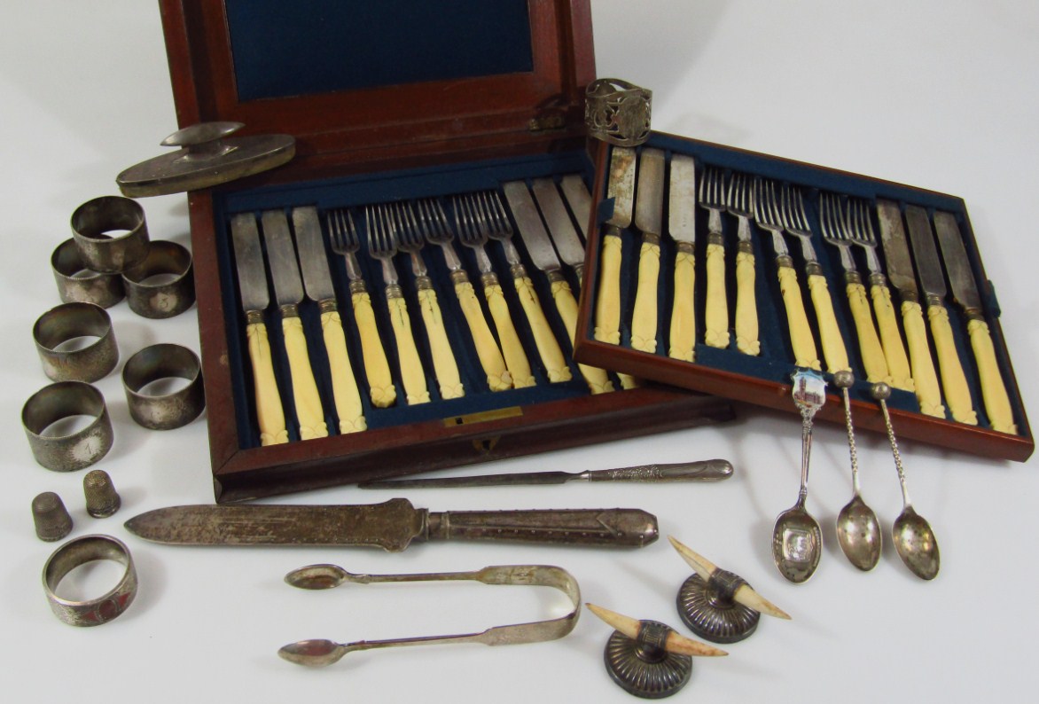 Appraisal: Various silver white metal etc to include a pair of