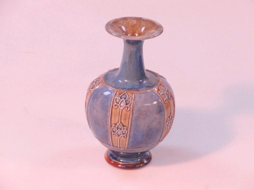 Appraisal: A Royal Doulton stoneware bottle vase of squat ovoid design