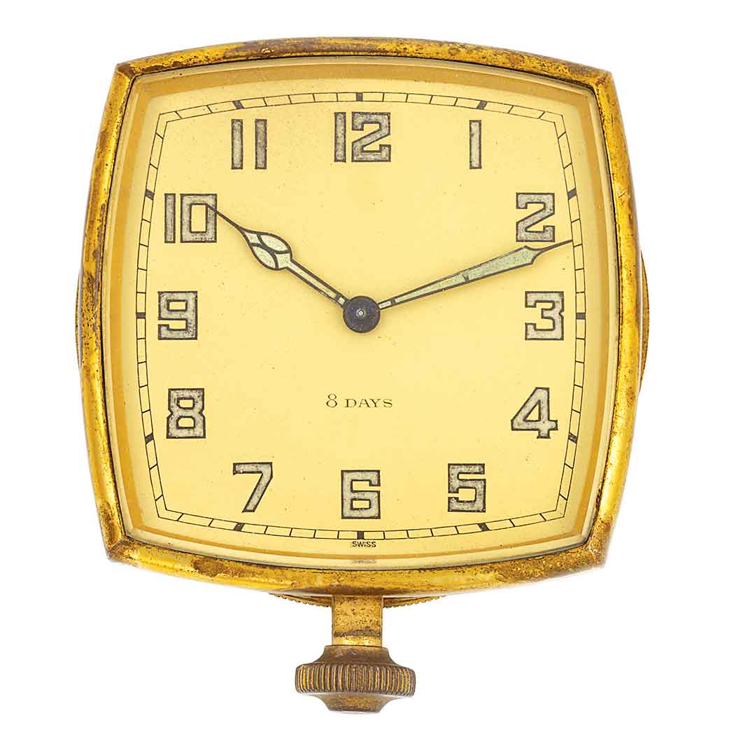 Appraisal: Eight Day Brass Clock Mechanical back case engraved D F