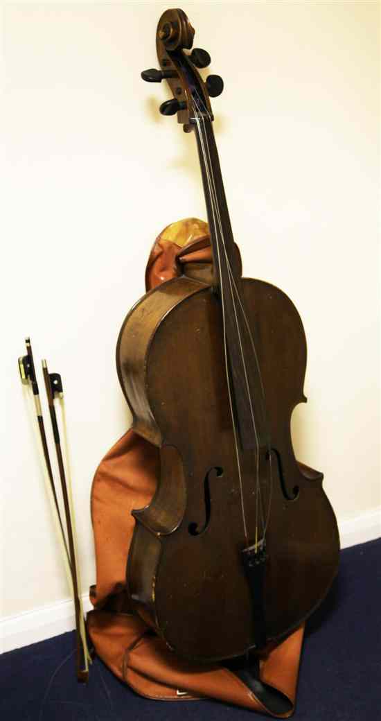 Appraisal: A German cello with ins two piece back with two