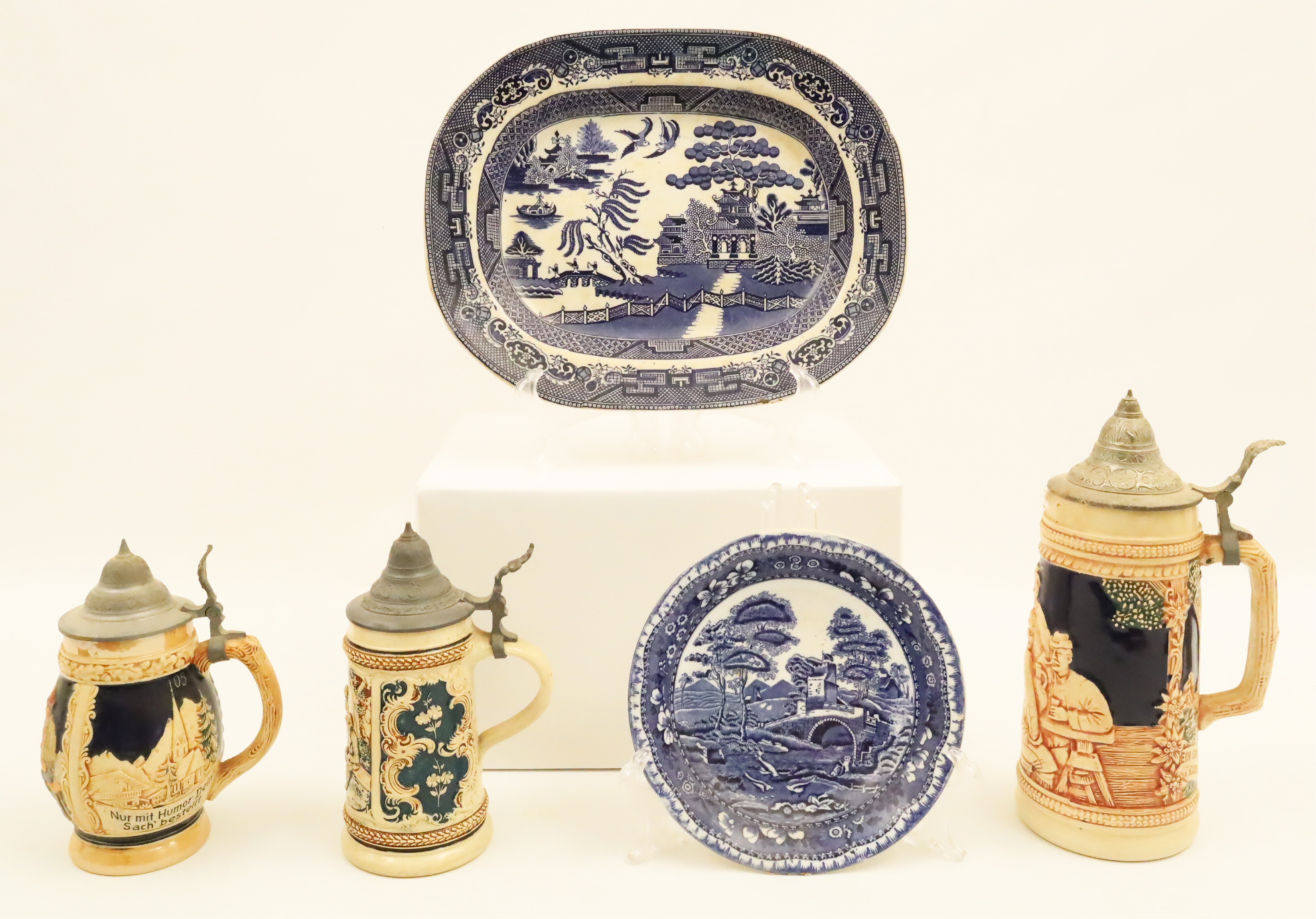 Appraisal: PC LOT OF STAFFORDSHIRE AND STEINS piece misc lot of