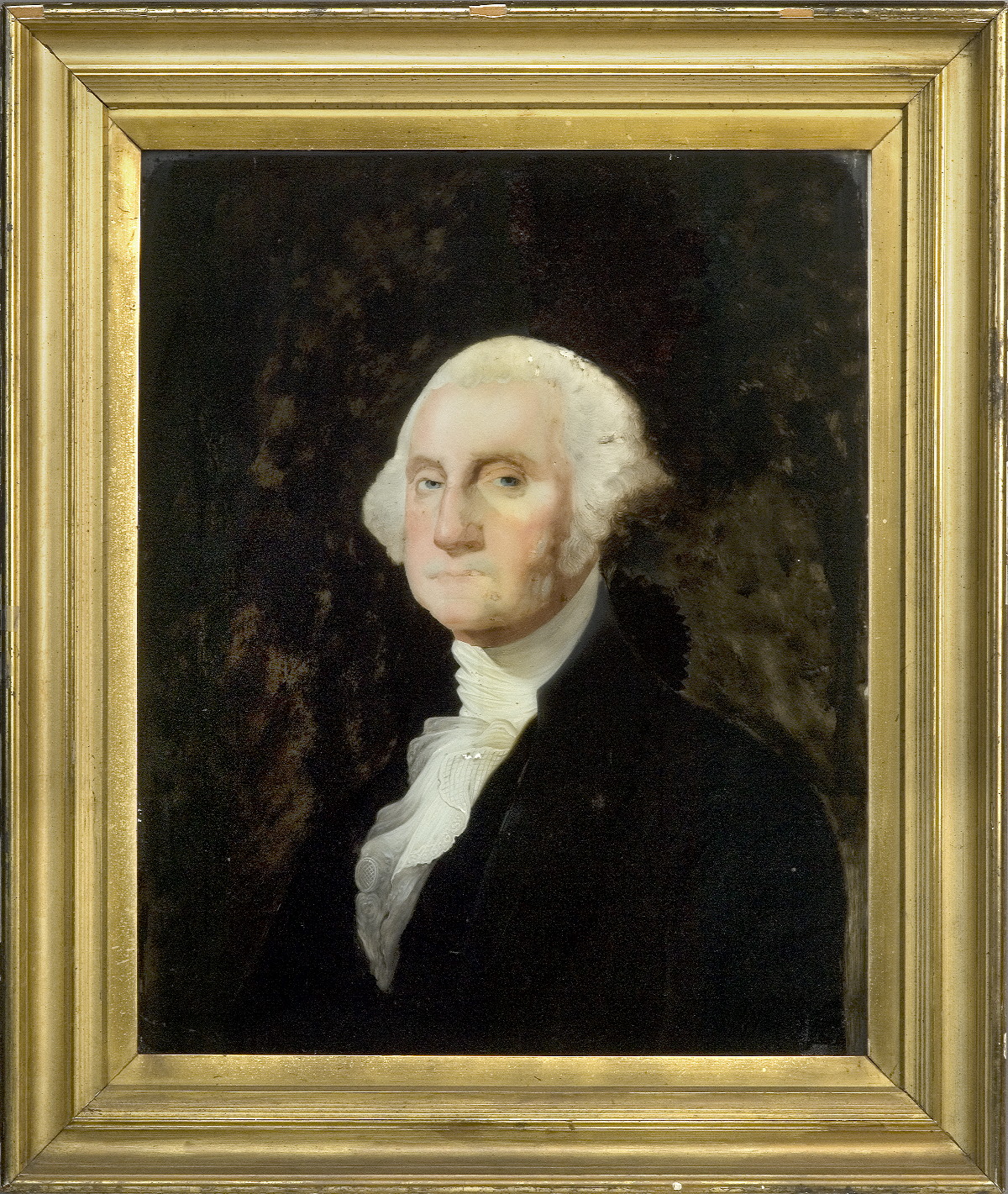 Appraisal: GEORGE WASHINGTON REVERSE PORTRAIT PAINTING ON GLASS x inches