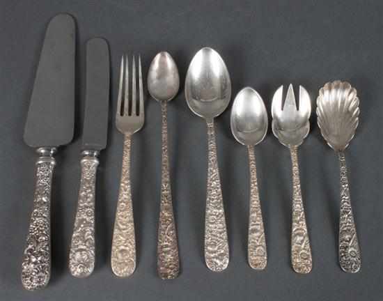 Appraisal: Partial set of American sterling silver flatware and serving pieces