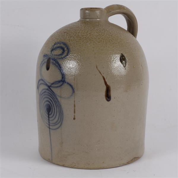 Appraisal: Salt Glaze Jug with blue bee sting decoration H x