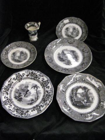 Appraisal: pcs Mulberry English Ironstone various plates and a pedestal mug