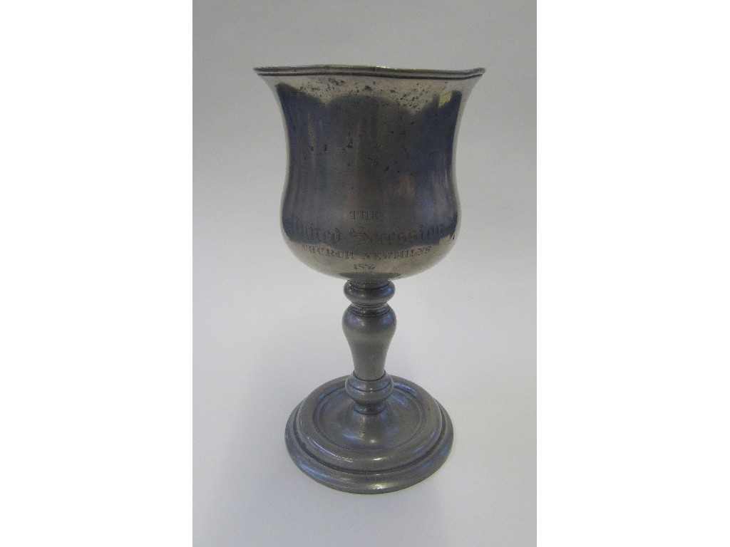 Appraisal: Antique pewter goblet