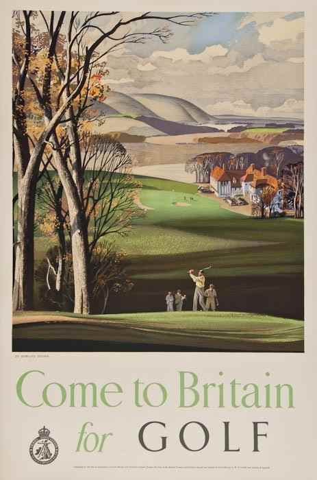 Appraisal: HILDER Roland - COME TO BRITAIN FOR GOLF lithograph in