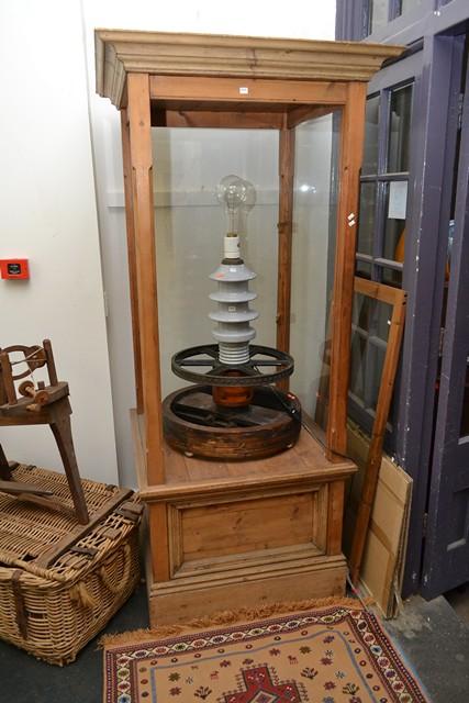 Appraisal: AN EARLY TH CENTURY PINE DISPLAY CABINET AN EARLY TH