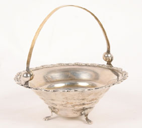 Appraisal: Eastern European Latvian silver footed sugar basket bowl with embossed