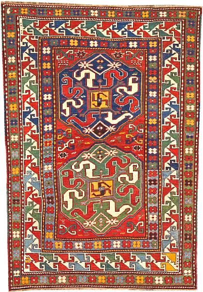 Appraisal: A Kazak rug Caucasus late th century size approximately ft