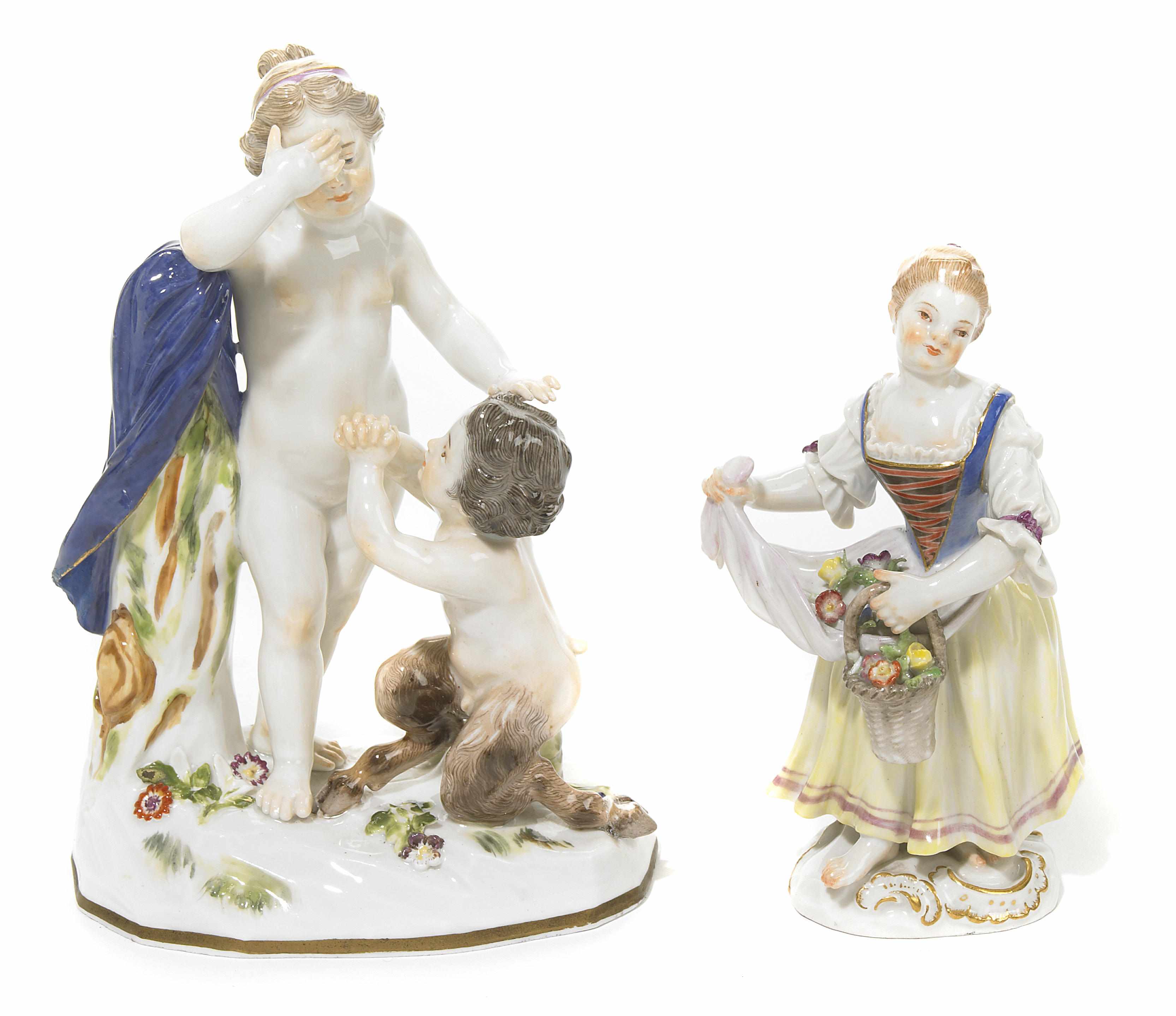 Appraisal: Property of various owners Two Meissen porcelain figures late th