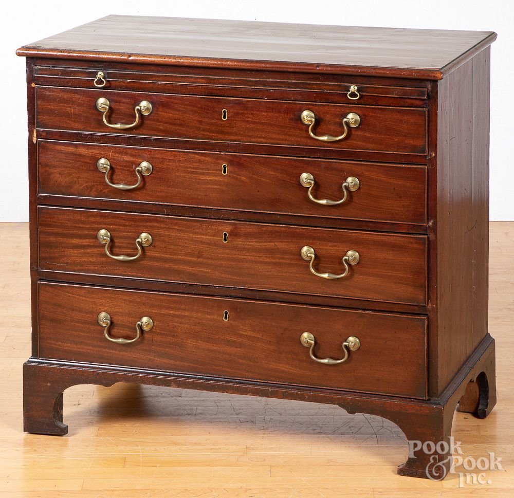 Appraisal: George III mahogany chest of drawers ca George III mahogany