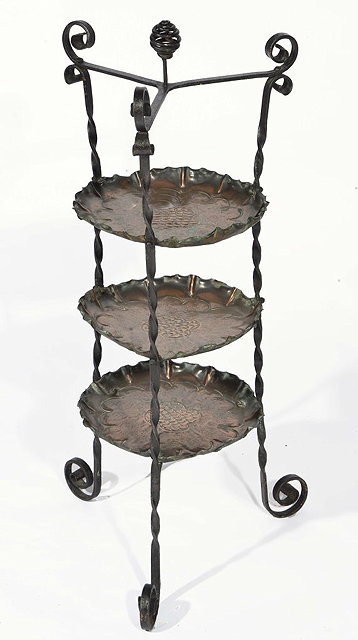 Appraisal: AN EARLY TH CENTURY THREE TIER IRON AND COPPER CAKE