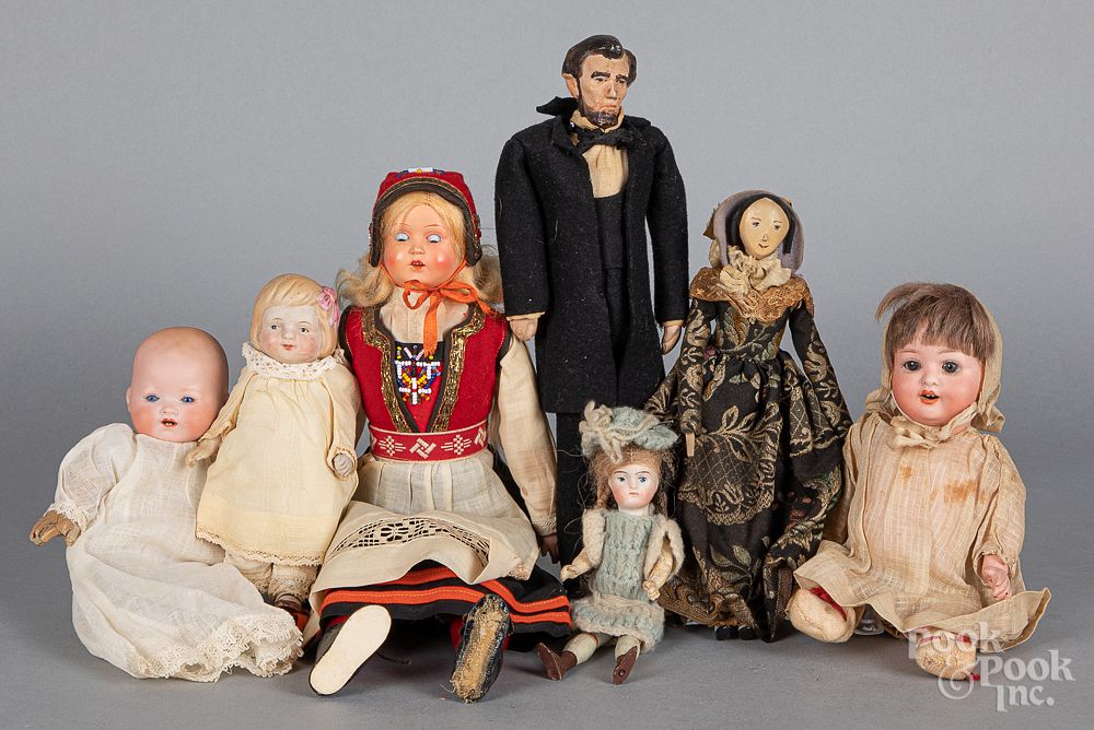 Appraisal: Seven small dolls Seven small dolls to include a German