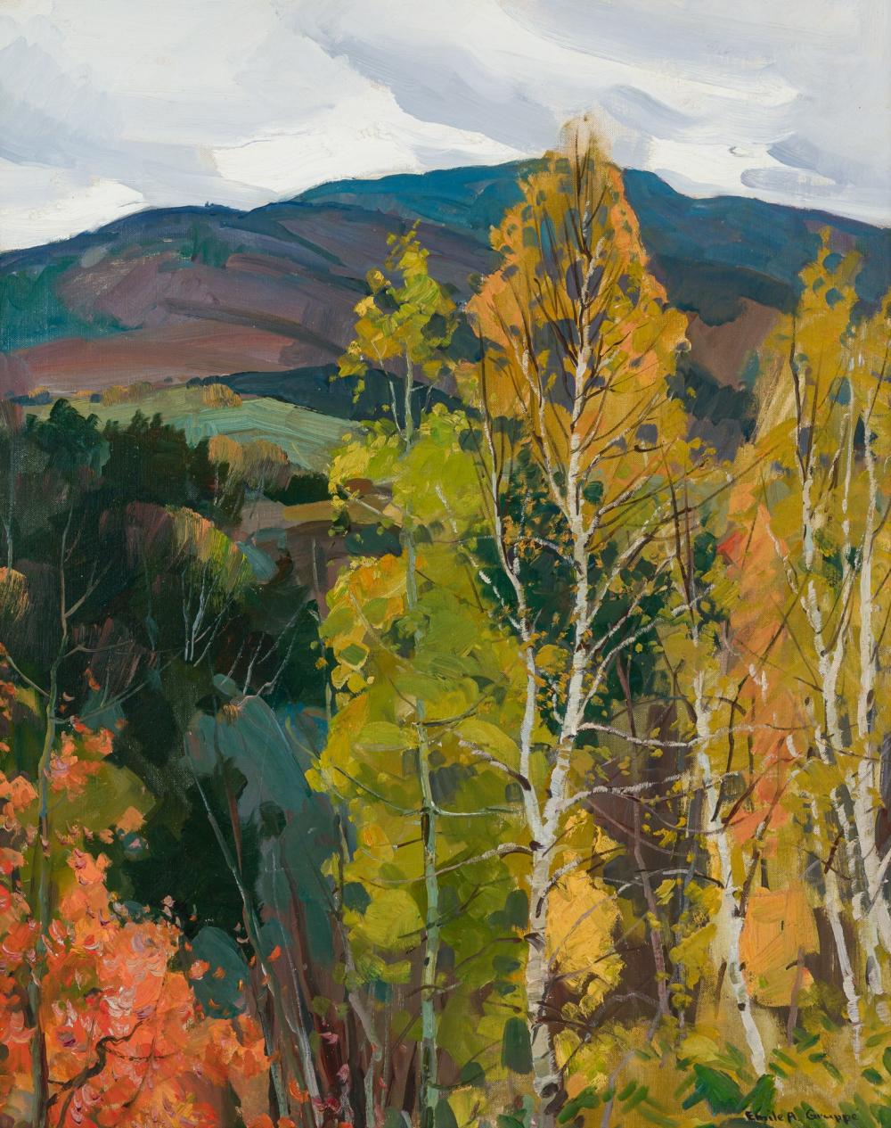 Appraisal: EMILE ALBERT GRUPPE American - Golden Birches oil on canvas