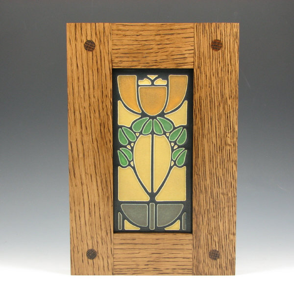 Appraisal: Arts Crafts Motawi tile in a custom oak frame by