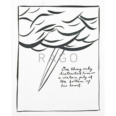 Appraisal: Raymond Pettibon American b Untitled One thing only distracted him-a