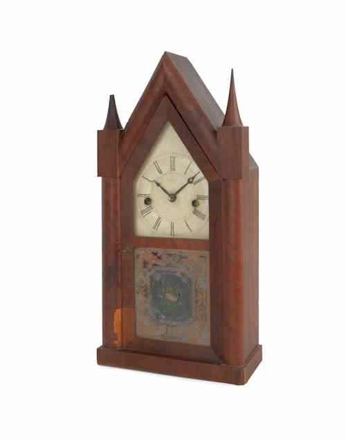 Appraisal: Terry Andrews mahogany steeple clock th c h