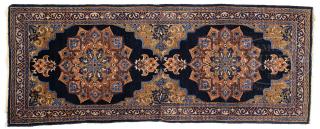 Appraisal: QUM BAG FACES KIRMAN RUG AND SEMI-ANTIQUE LAVAR KIRMAN PORTRAIT