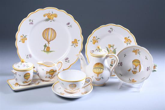 Appraisal: -PIECE FRENCH FA ENCE DINNER SERVICE th century Service for