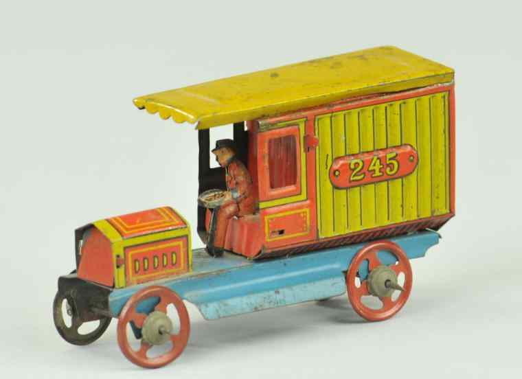 Appraisal: DELIVERY VAN PENNY TOY Georg Fischer colorful version of delivery