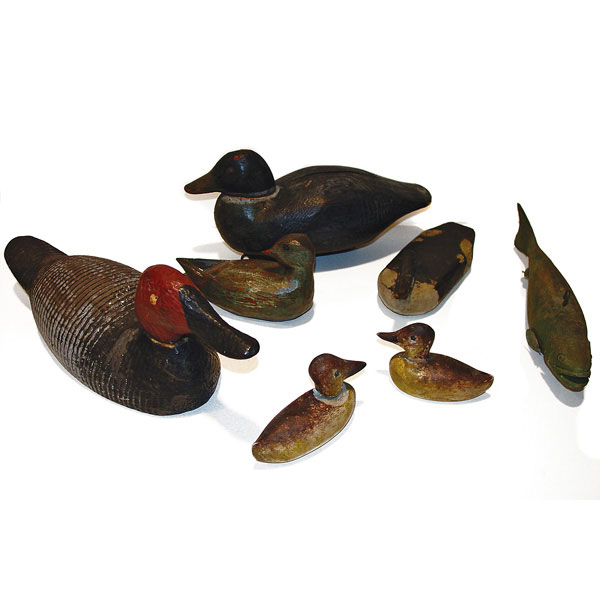 Appraisal: Americana items c group of six duck decoys including and