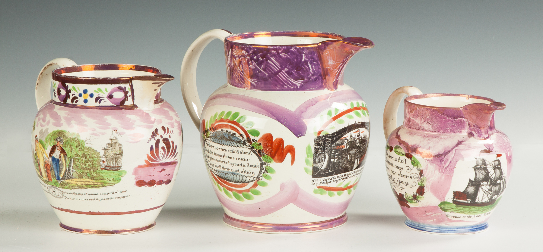 Appraisal: Sunderland Pink Luster Transferware Pitcher