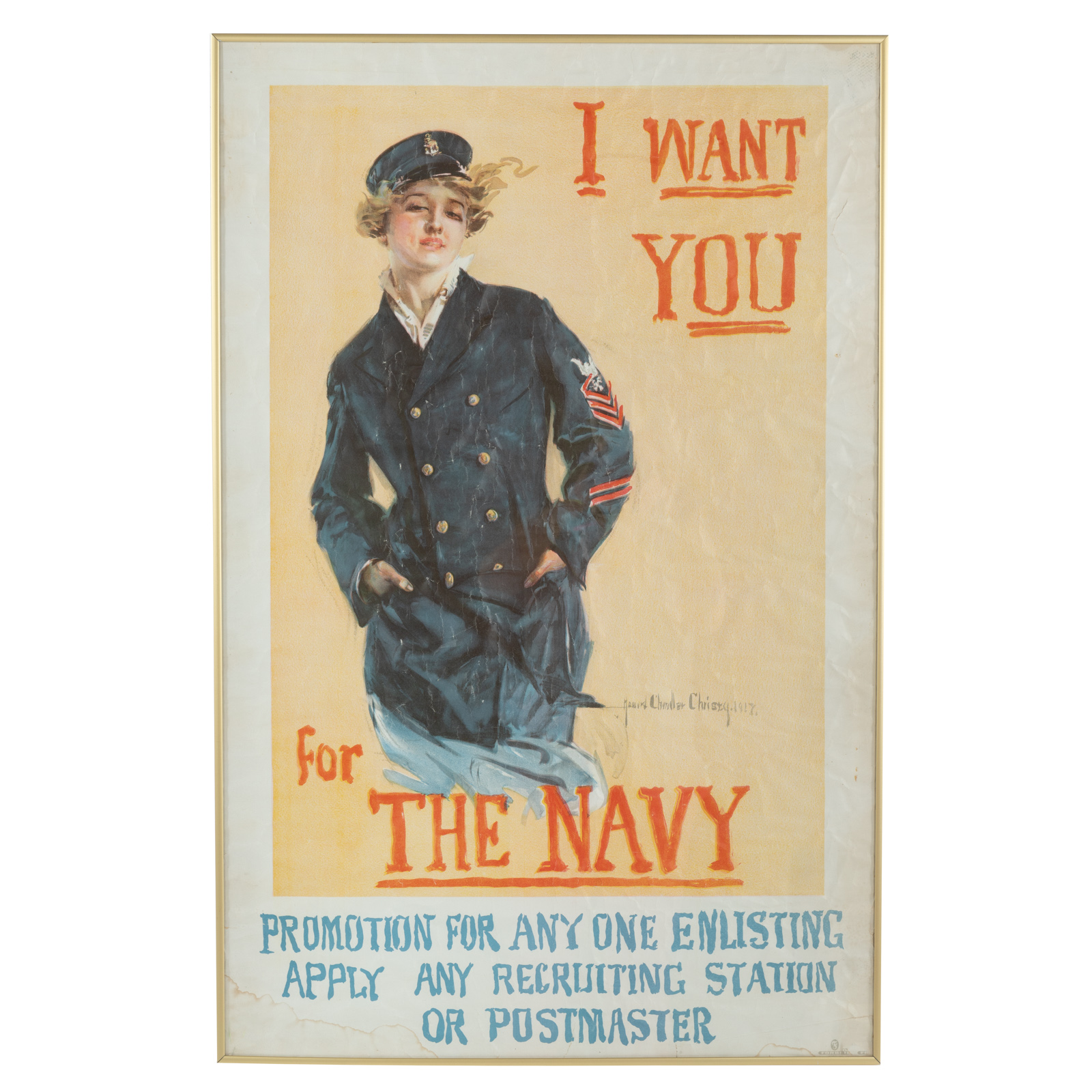 Appraisal: HOWARD C CHRISTY I WANT YOU FOR THE NAVY LITHOGRAPH