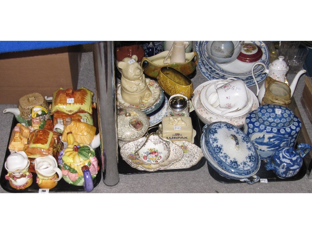 Appraisal: Lot comprising three trays of assorted ceramics to include novelty