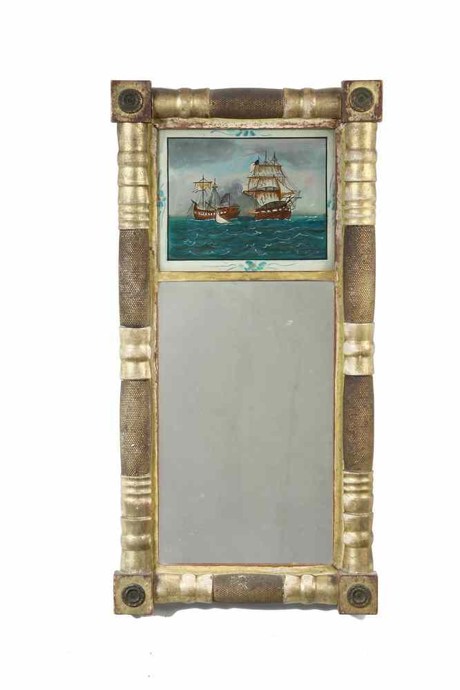 Appraisal: FEDERAL EGLOMISE MIRROR - Period Federal Mirror with Eglomise Panel