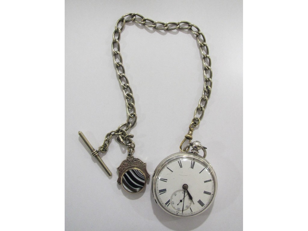 Appraisal: Victorian silver cased pocket watch hallmarked London with white metal