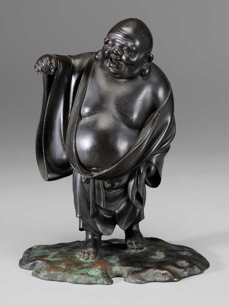 Appraisal: Bronze Figure of Hotei Japanese late th early th century